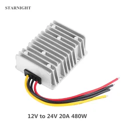 12V to 24V 20A 480W DC DC Converter Transformer Voltage Regulator Step Up Boost Module Waterproof Power Supply for LED Car Solar