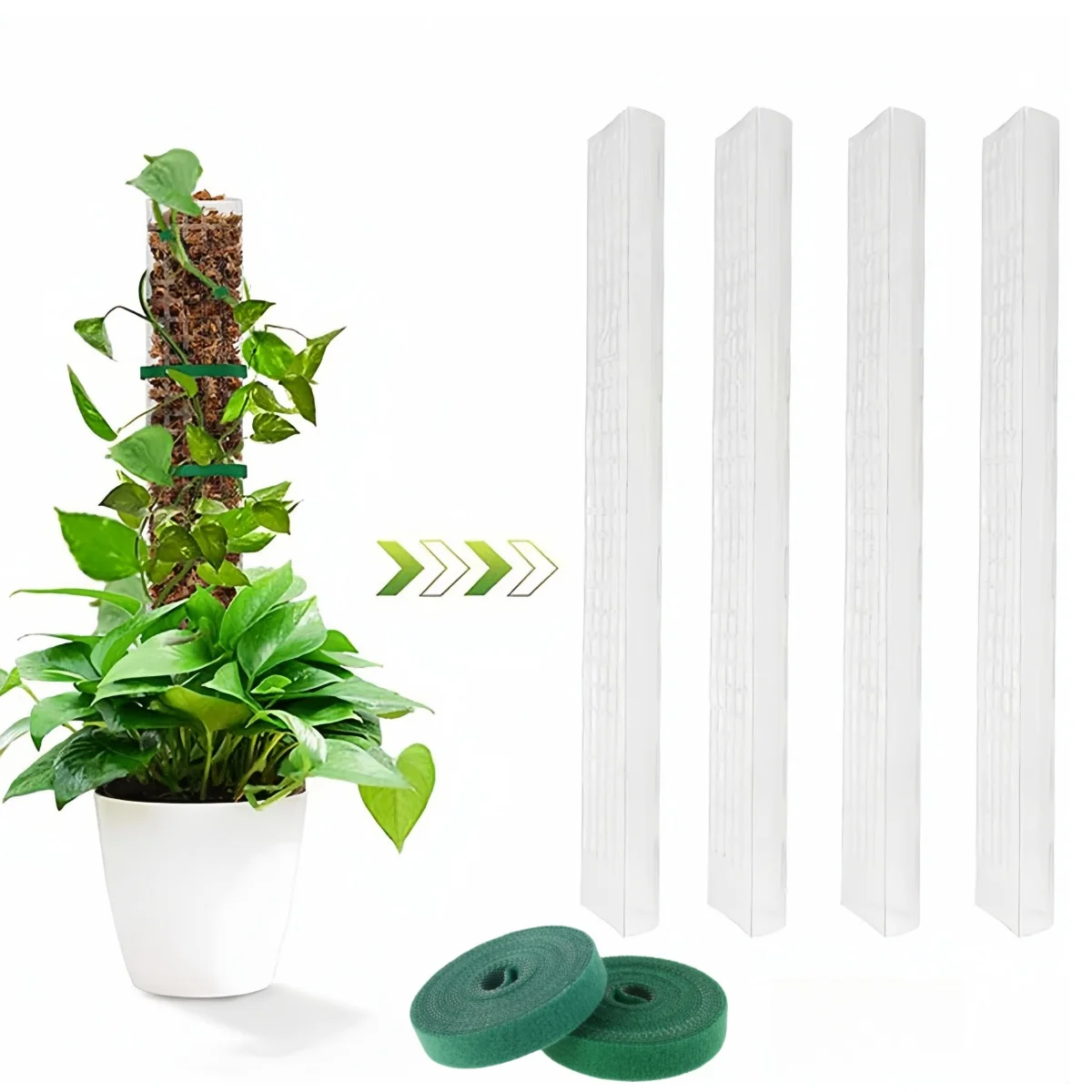 2/4/6Pcs Moss Pole Plastic Plant Stand Indoor Climbing Plants Guardian Tutors Pot Stick For Growth Garden Support Accessories