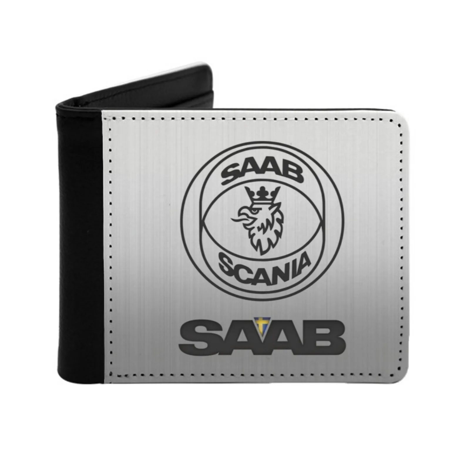 

Логотип продукта Saab, шведский автомобильный новый кошелек с принтом, короткие мужские кошельки, держатель для кредитных карт, кошельки с логотипом Saab, бренд Saab