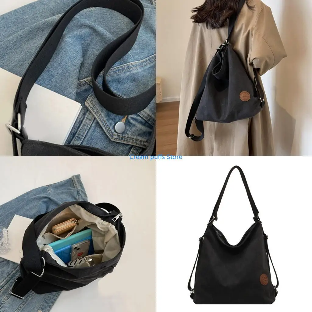 50LE Backpack Purse for Womens Canvas Backpack/Rucksack Convertible Shoulder Bag