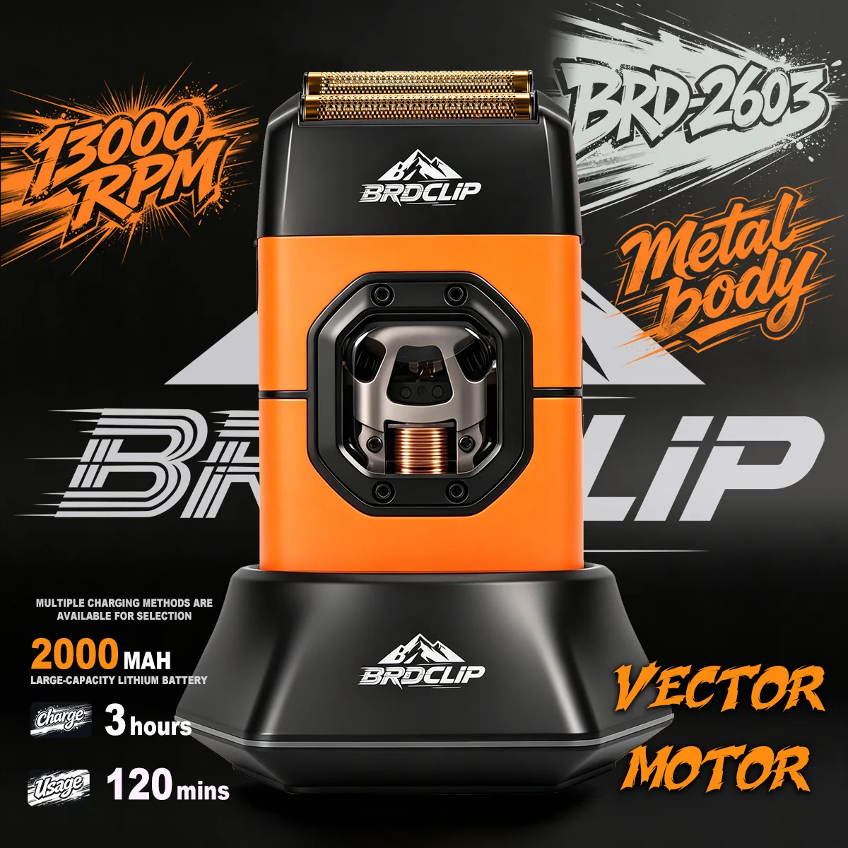 brdclip-2603-afeitadora-inalambrica-profesional-con-motor-vectorial-de-13000-rpm-control-inteligente-de-velocidad-cabezal-flotante-de-doble-capa-y-cuerpo-metalico