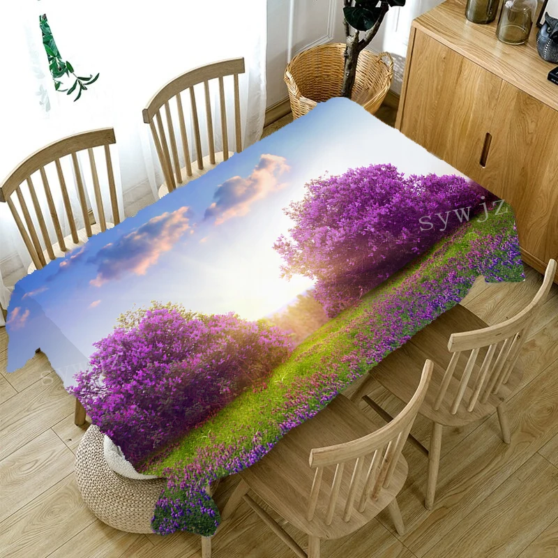 3d Strange Mountain Scenery Printed Tablecloth Home Table Decoration Kitchen Dining Rectangular Stain-Resistant Tablecloth