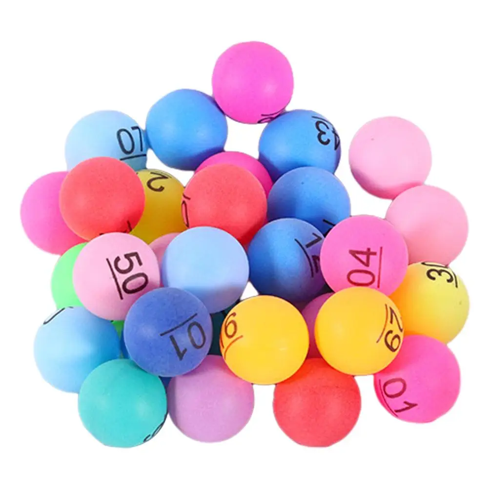 

50 Pcs Colorful Number Plastic Lottery Balls for Party Events Raffle Drawing Balls Seamless Picks