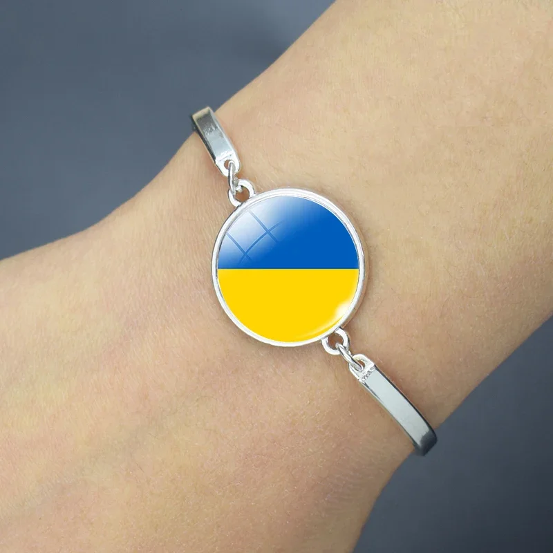 Ukraine France Spain Canada UK USA Brazil Russia Poland Flag Bracelet World Flag Charm Bracelet for Women Girls