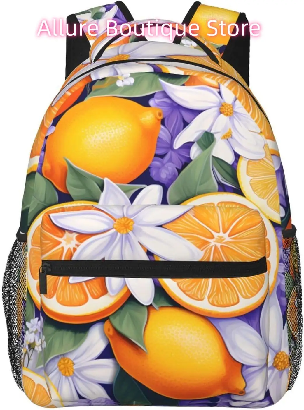 

laptop bag back to school Classic Orange Flower Lightweight Laptop Backpack Lightweight Multipurpose Travel Casual Daypack Unise