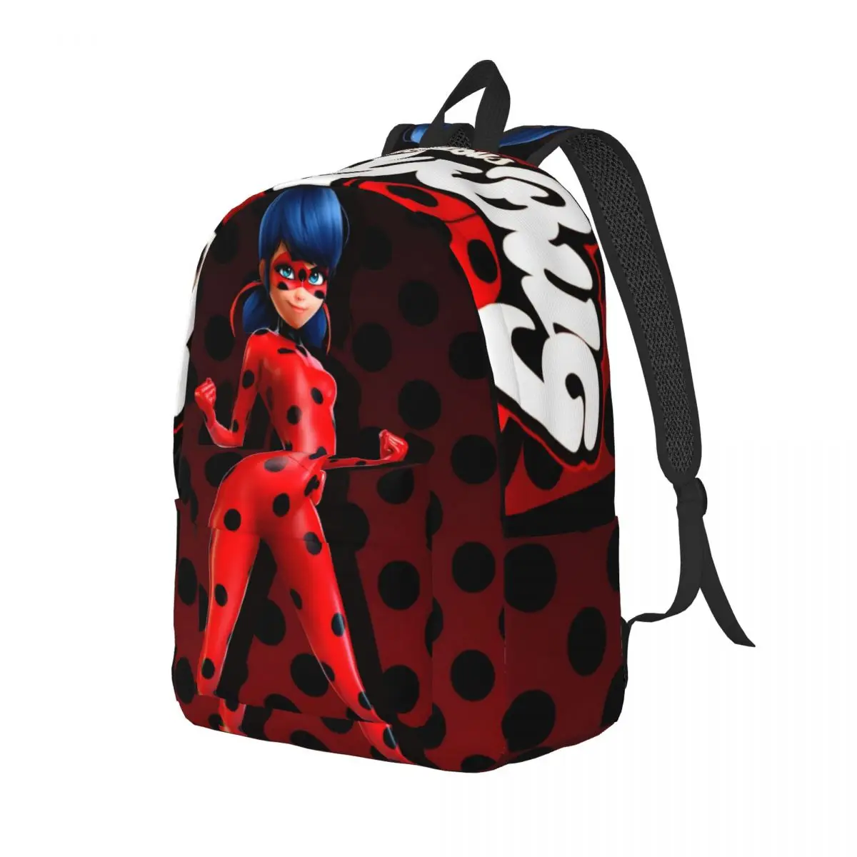 Miraculous-Ladybug Printed Lightweight Casual Schoolbag For School, Outdoor, Shopping, Office 15.7in 17.7in