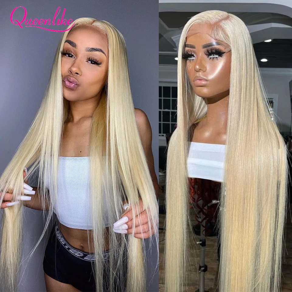 

613 Straight Blonde Lace Front Wig Human Hair 13x4/4x4 Transparent Lace Frontal Wig Colored Human Hair Wigs for Women Remy