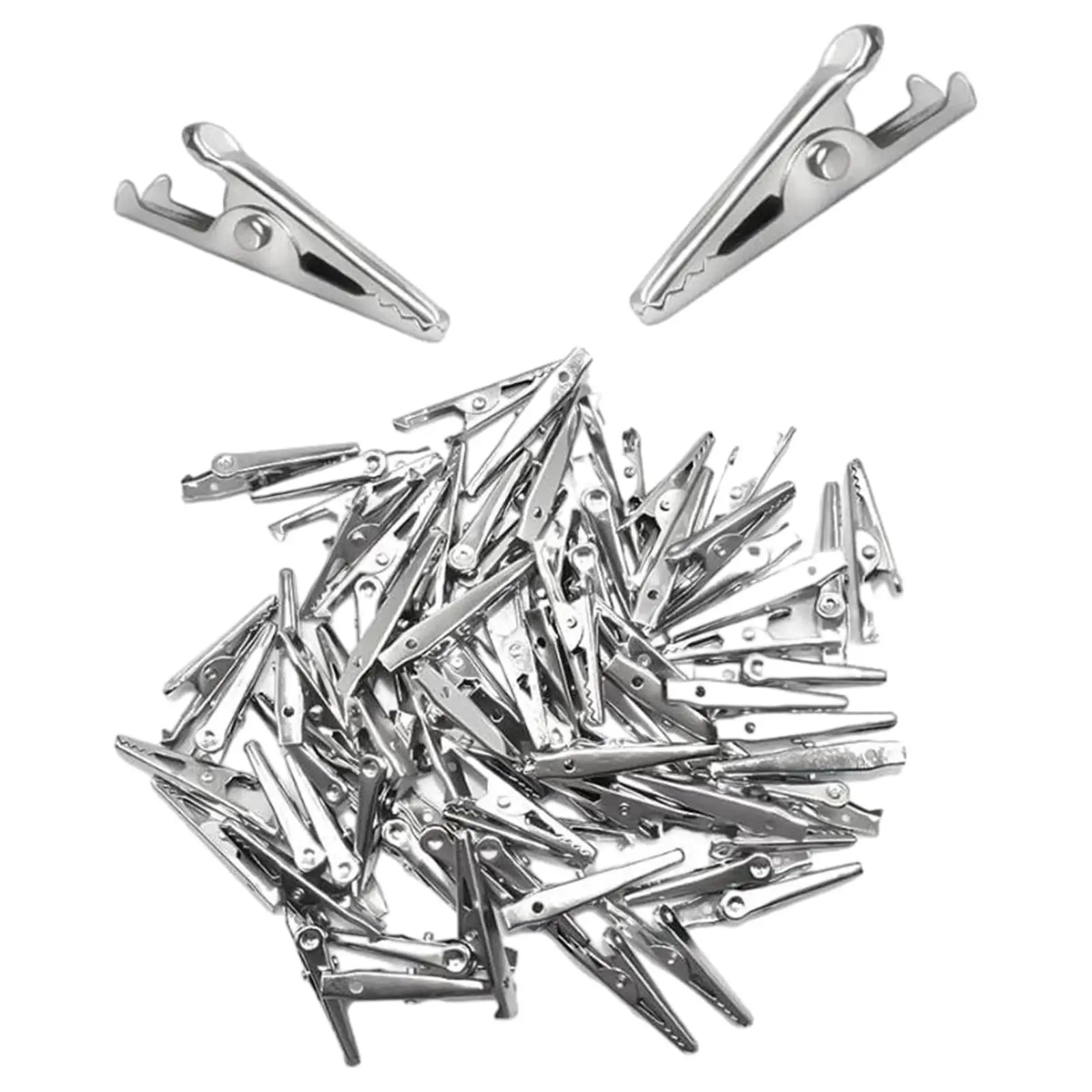 100x Metal Alligator Clips Stainless Steel Crocodile Clamps for Electrical