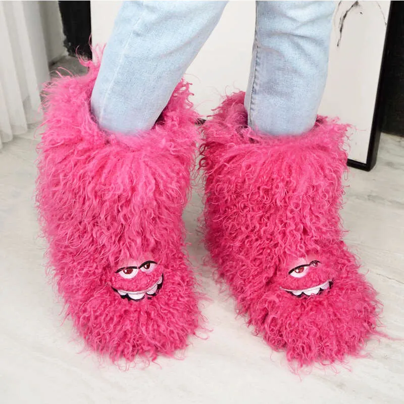 

Winter Fashion Warm And Velvet Boots For Women New Edition Fury Boots Short Tube Lmitation Wool Comfortable And Simple Boots