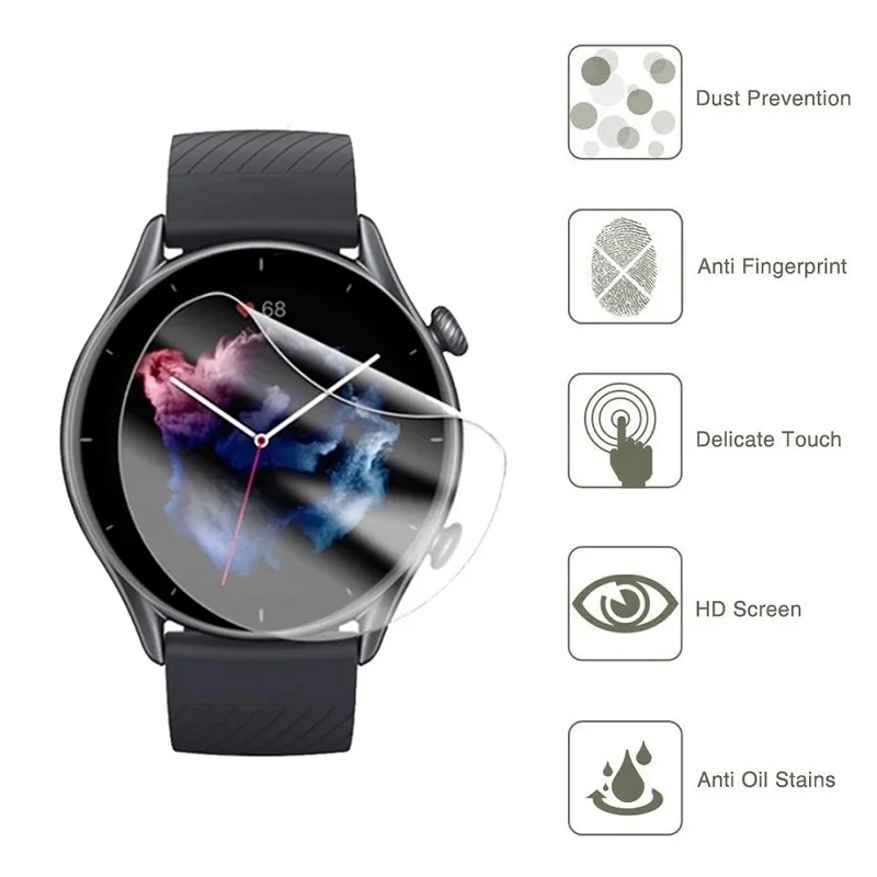 for Amazfit GTR 3/Amazfit GTR 3 Pro Screen Protector Hydrogel Film for Amazfit GTR 3/Amazfit GTR 3 Pro Film Foil Protection