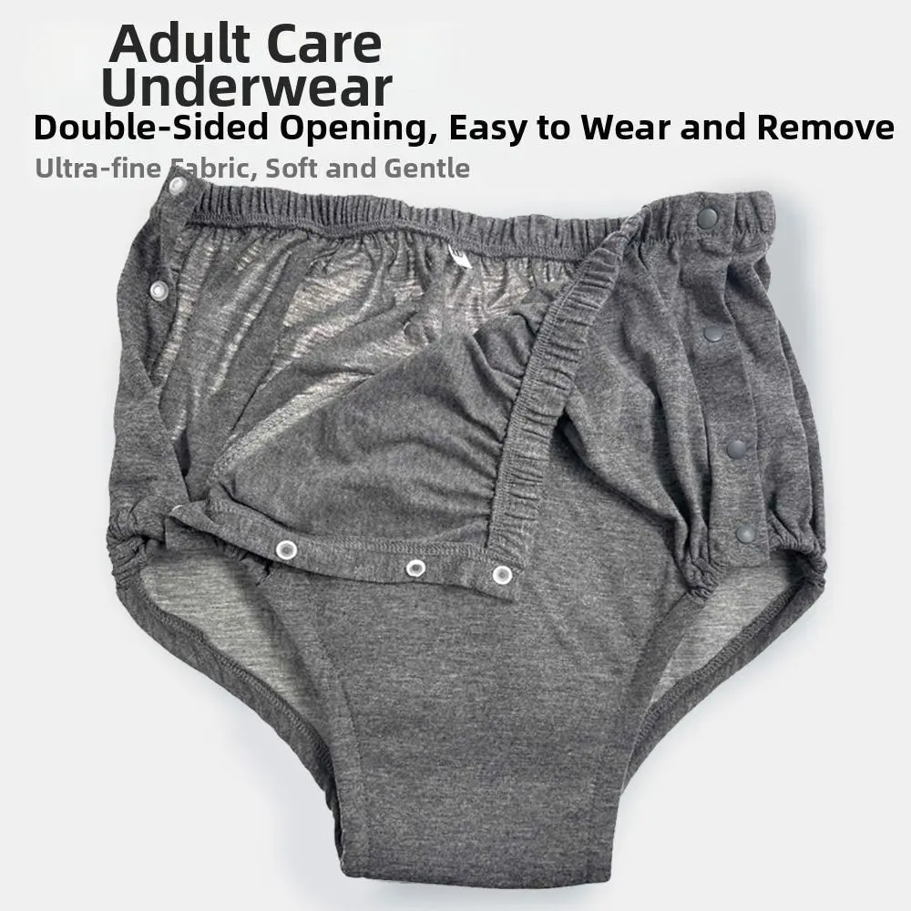 Antibacterial Graphene Adult Diaper Pants Elastic Leak-Proof Washable Diaper Soft Reusable Incontinence Underwear Patient Use
