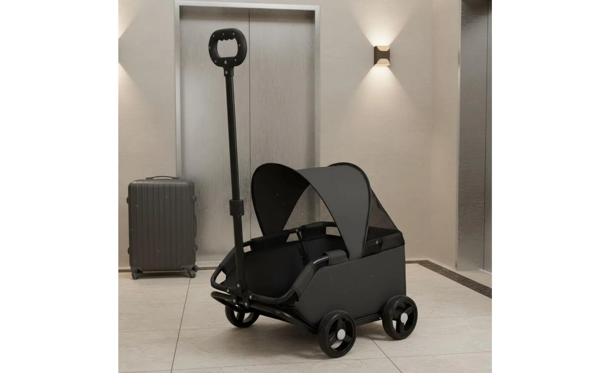 Small Pet Stroller Outdoor Use Foldable Pet Stroller for Cats, Park