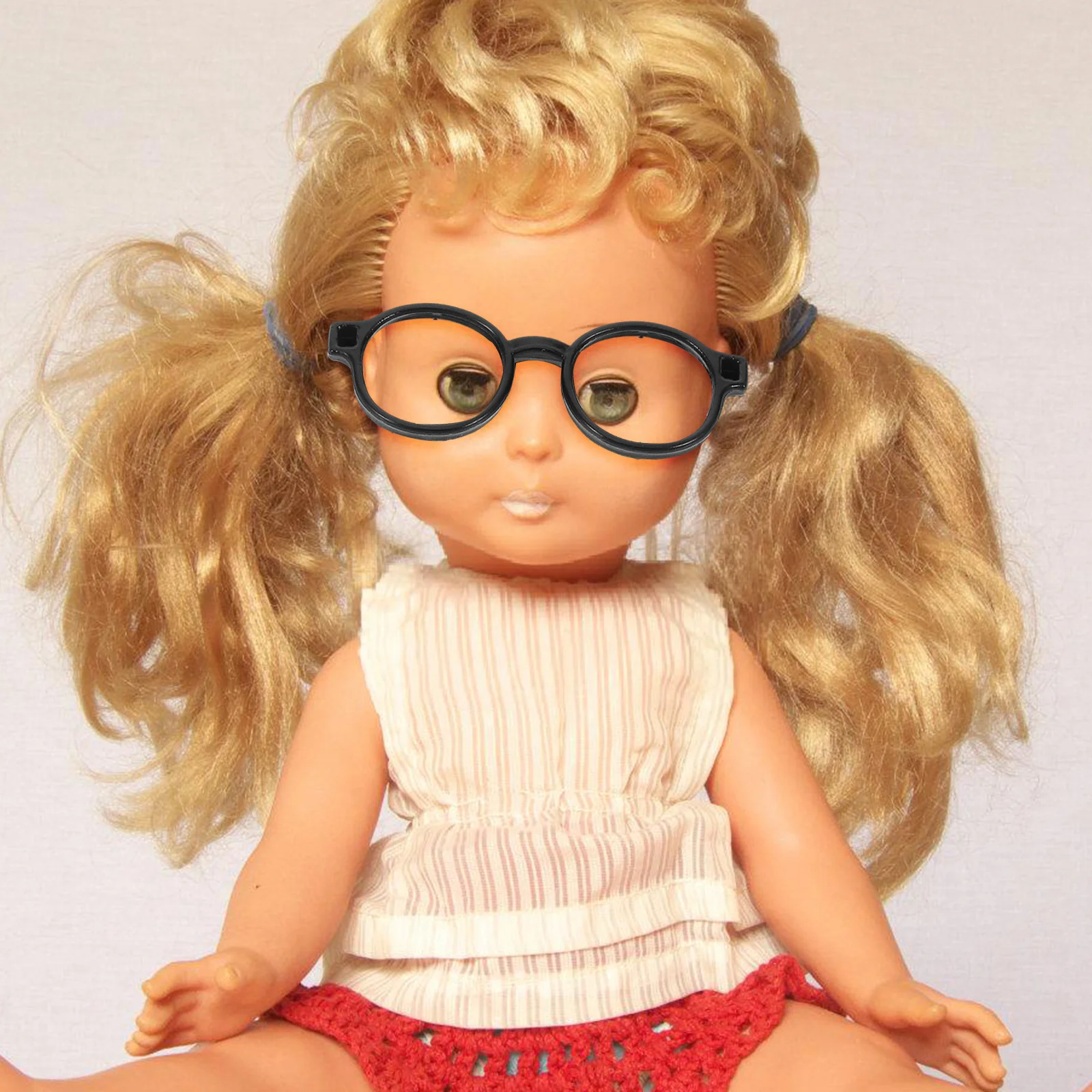 

1Set Miniature Shoes Eyeglasses 17cm Figures Stylish Plastic Eyewear Tiny Shoes Craft Accessory Parties Festivals