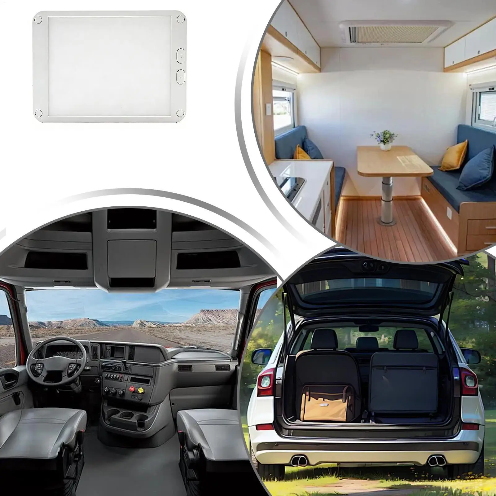 

RV LED Lights 6W Dimmable Dome Lamp Interior Fixtures for SUV Van Truck Trailer Camper Motorhome Boat Road Trip Car