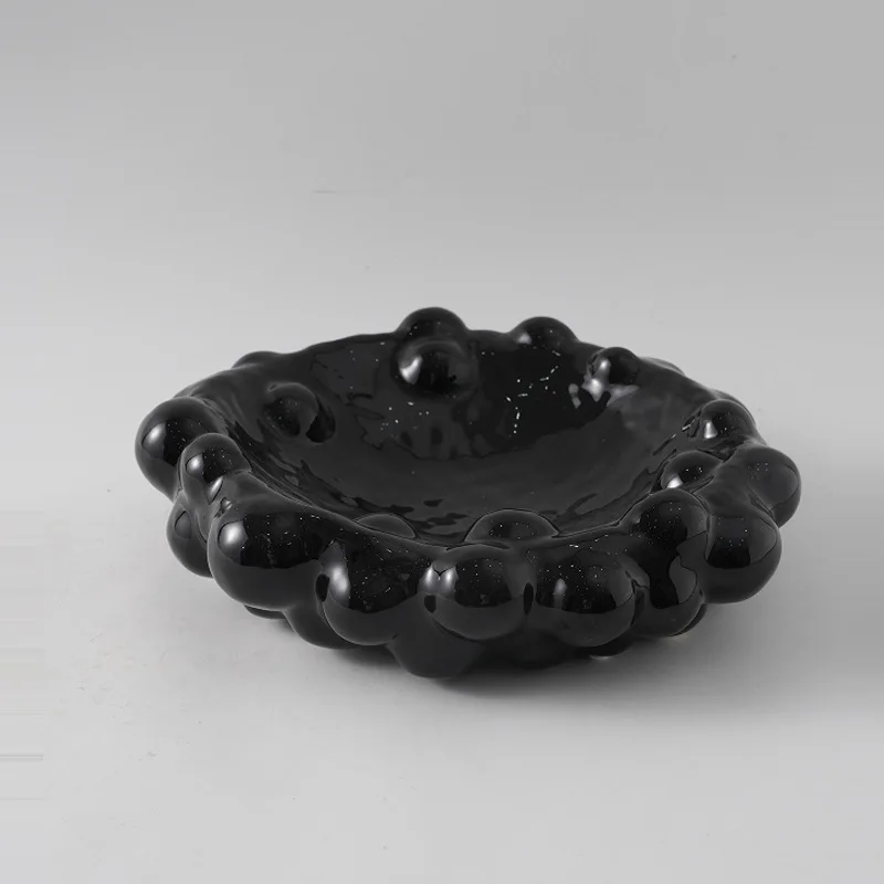 French medieval style creative irregular stacked ball ceramic fruit plate wabi sabi living room coffee table desktop