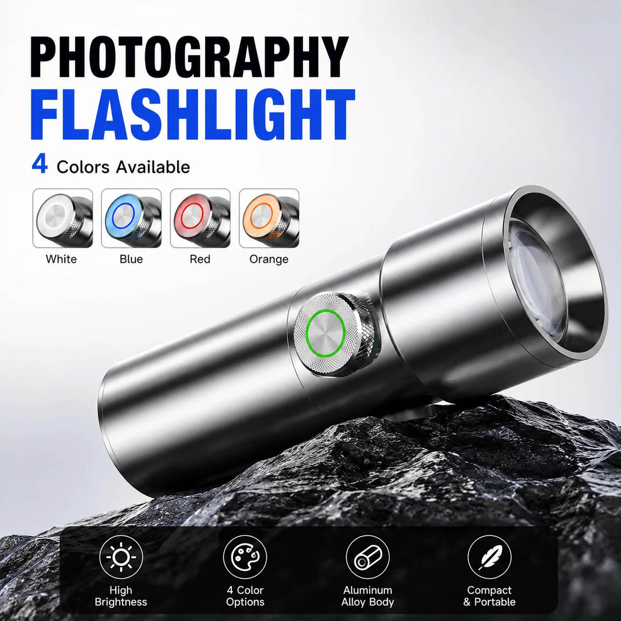 LINIM 10W LED Flashlight 4 Color Projection Light 6600mAh Fill Light 20 Gobos 1/4 Inch Thread For Video Shooting Studio