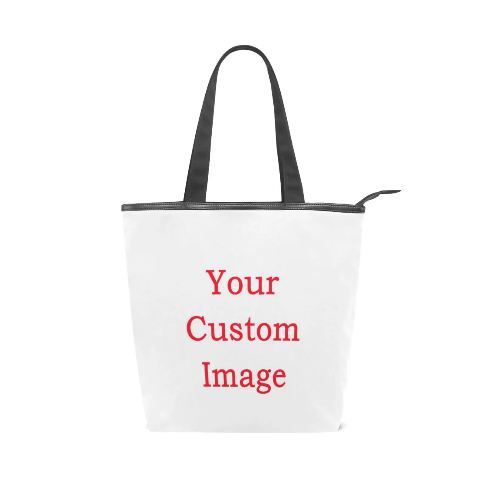 Fashion Casual Zipper Canvas Shoulder Bag For Women Custom Pattern Luxury Handbag Storage Shopping Tote Bag Female Crossbody Bag