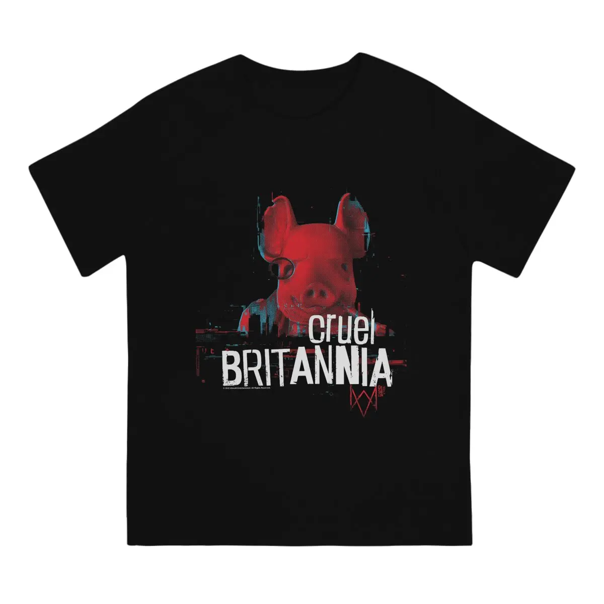 Men T-Shirts Legion Pig Mask Cruel Britannia Funny Tees Short Sleeve Watch Dogs T Shirts Round Collar Tops Printed