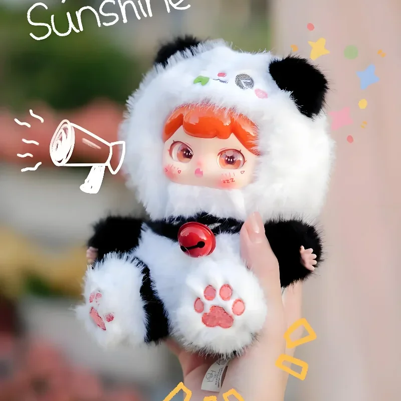 Baby Drie Pufufu Geluk Bell Serie Blind Box Pluche Vinyl Schattige Pop Hanger Mystery Box Speelgoed Decoratief Beeldje Desktop Gift