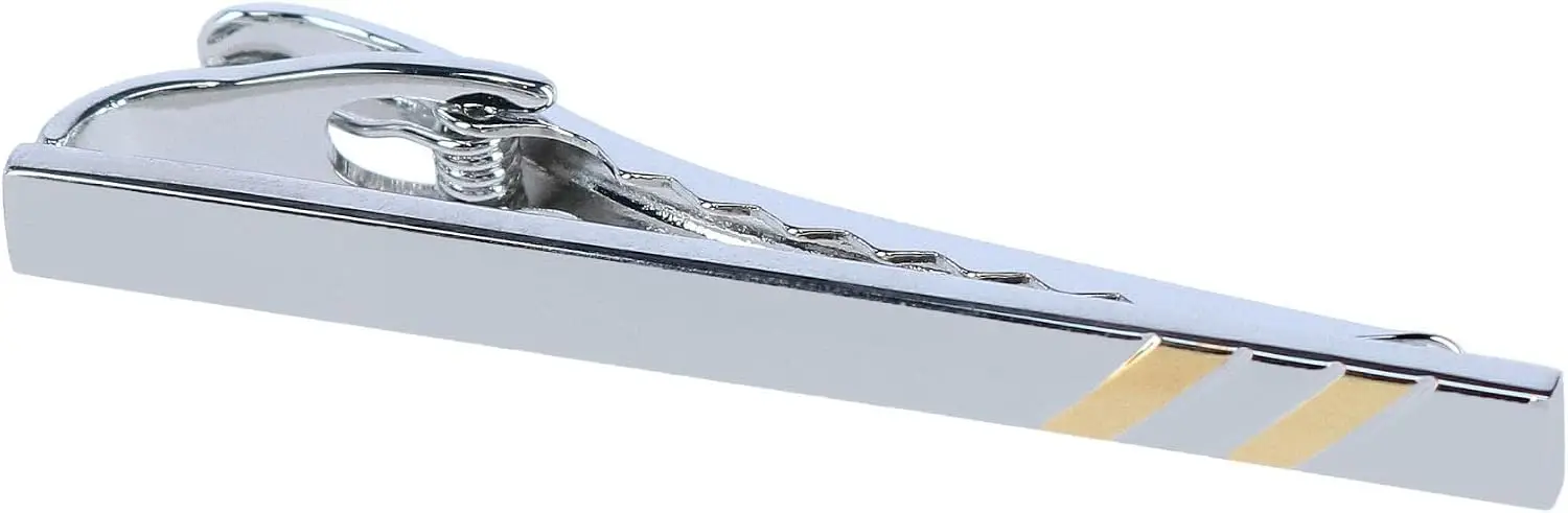 Trafalgar Men's Rhodium and Gold Detailed Tie Bar