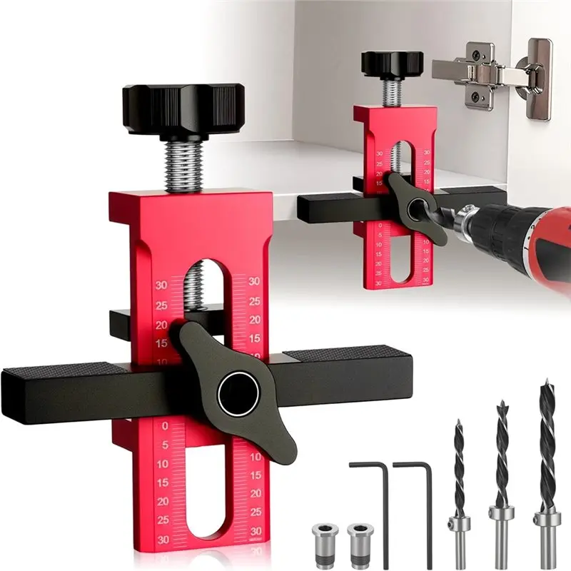 

M12K-Cabinet Door Installation Positioner, Adjustable Cabinet Door Mounting Jig& Alumium Alloy Door Installer Tool Aluminium