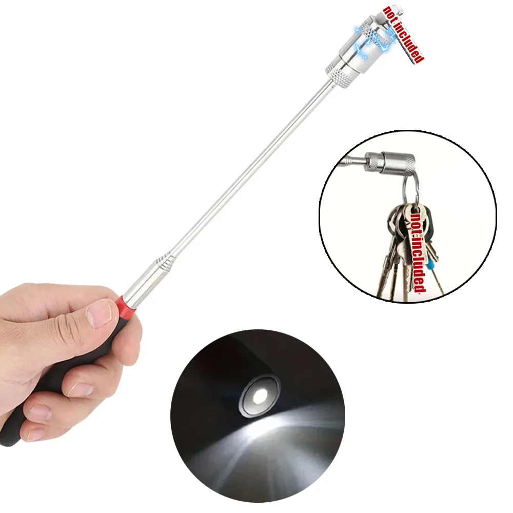 

1 шт. автомобильный многофункциональный металлический винт телескопический всасывающий стержень ремонт сильный магнитный пикап осмотр ручной инструмент со светодиодной подсветкой