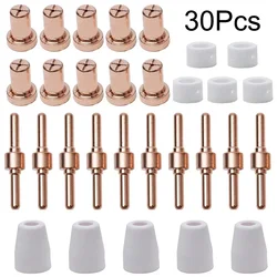 30 Pcs 플라즈마 커터 토치 전극 및 노즐 키트 CUT-40 LGK-40 PT-31 소모품 실드 컵 용접 액세서리 세트