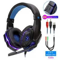 Audifonos gamer auriculares pc gamer Auriculares estéreo con bajo Led Profesional para Gaming para ordenador PS4 Auriculares con cable microfono ajustables para Gamer Cascos gaming fifa 21