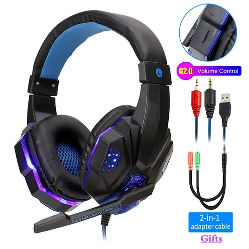 Audifonos gamer auriculares pc gamer Auriculares estéreo con bajo Led Profesional para Gaming para ordenador PS4 Auriculares con cable microfono ajustables para Gamer Cascos gaming fifa 21