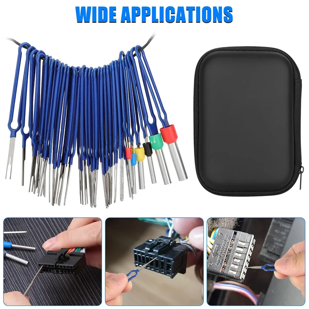 36PcsCar Wire Terminal Removal Tools Pin Removal Kit Electrical Connector Pin Remover Depinning Stainless Steel Disassembly Tool