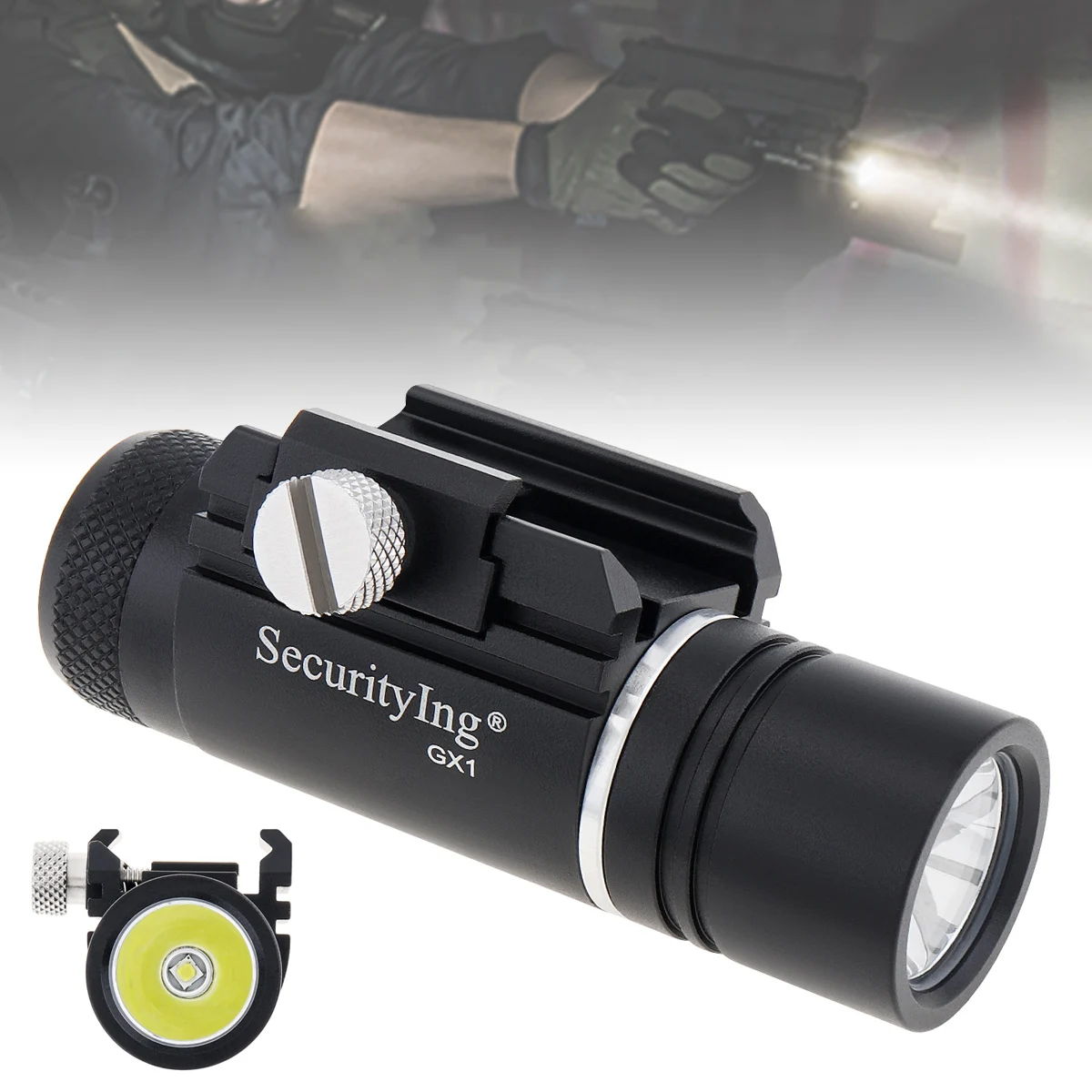 Mini Gun Light Laser Combo Tactical Flashlight 320LM Rail Mounted Weapon Light for Picatinny MIL-STD-1913 with CR123A Battery