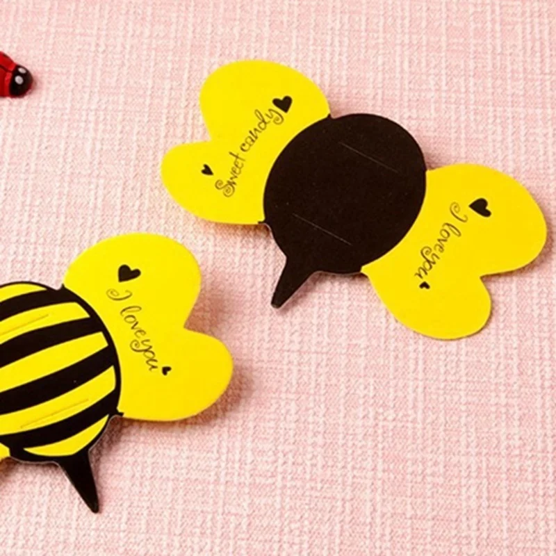 20/50PCS Ladybug/Butterfly/Bee Shape Lollipop Package Card Insect Candy Packaging Children\'s Day Gift Birthday Party Decoration