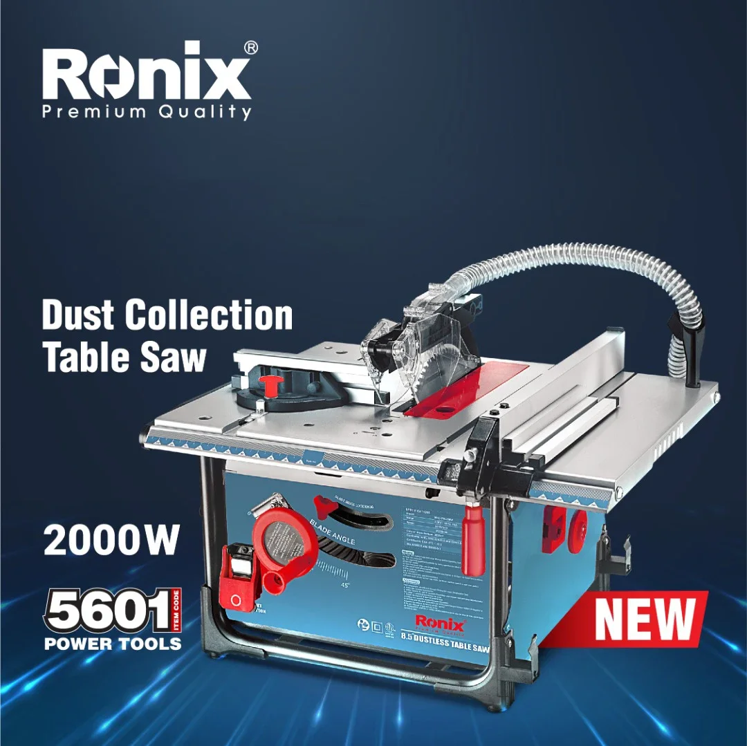 Ronix 5601 Digging Drilling Carpenter Flat Plane Power 2000W  Wood Working Sliding Dust-collection Table Saw