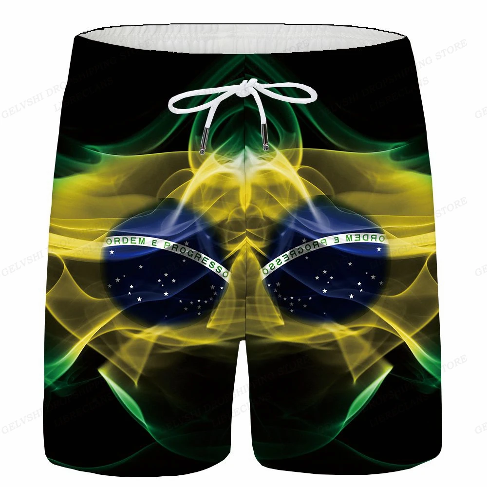 Brazil Flag Board Shorts Men Fashion Swimwear Shorts Trunk Sportwear Pants Men\'s Brief Swimsuit Kids Beach Short Brasil Flag