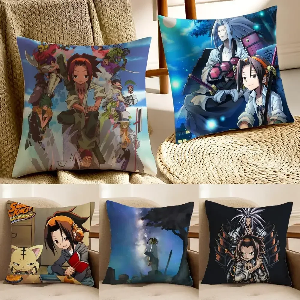 Shonen Anime S-Shaman King Cushion Cover Faux fur decorative Dark academia style Cat scratching post Rustic Spa pillow cover