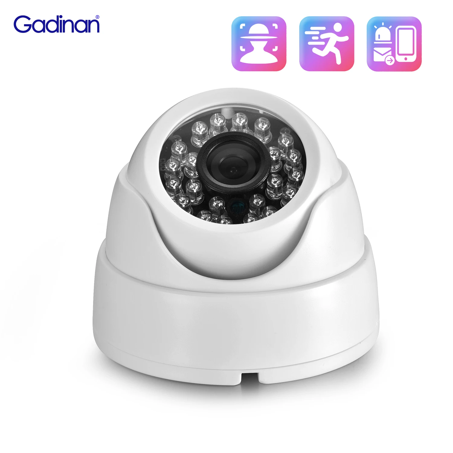 

Gadinan 8MP HD 4K IP Camera Face Detection 3840*2160 H.265+ POE Video Surveillance RJ45 10M/100M Night Vision Smart Home Camera