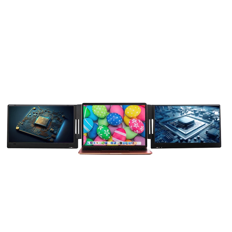 

Flexible Screen Holder Tri-screen on Different Thickness Laptop IPS Screens 14 Inch USB C Laptop Extender Portable Monitor