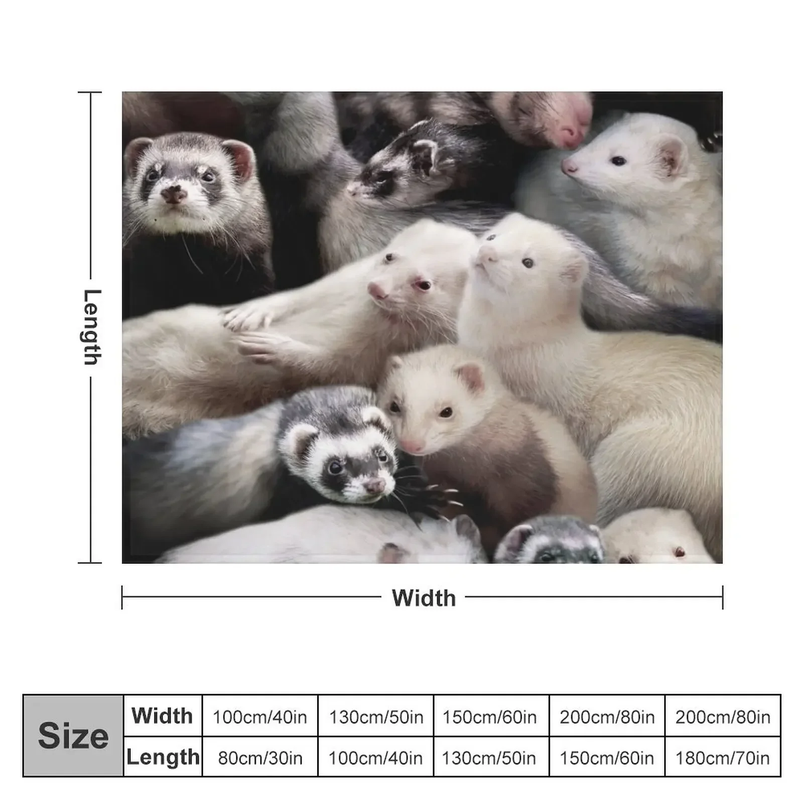 Ferrets Throw Blanket Decorative Beds Personalized Gift Decoratives Blankets