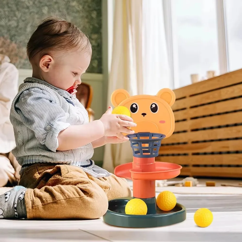 เด็ก Ball DROP และ ROLL Swirling Tower ซ้อนชุดของเล่น Montessori การศึกษาของเล่นเด็ก Rolling Ball เกมสําหรับทารก 1 2 3 ปี