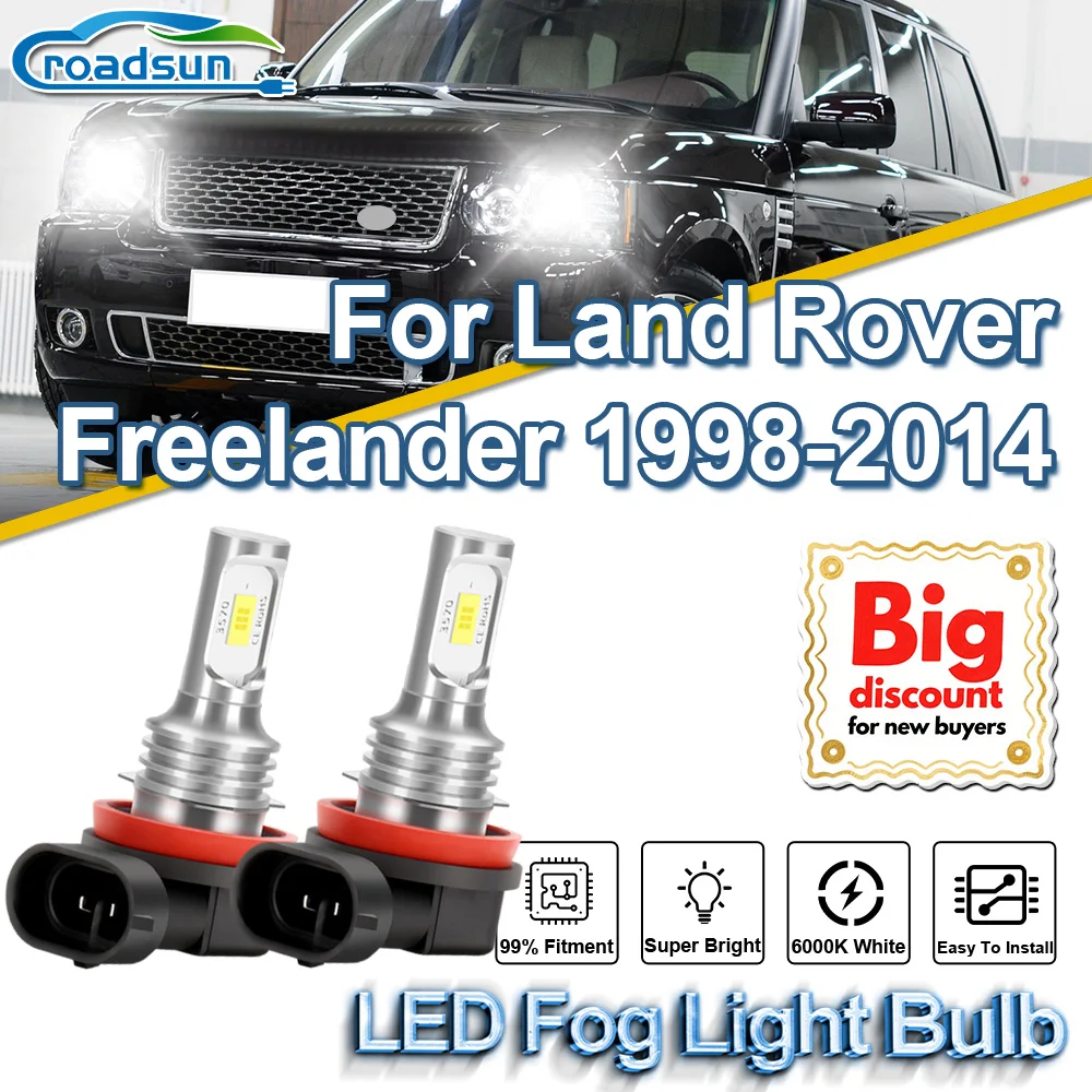 

ROADSUN【For Land Rover Freelander 1998-2014】2X Canbus Car LED Fog Light Bulbs Super Bright Fog Lamp Ampoules Easy To Install