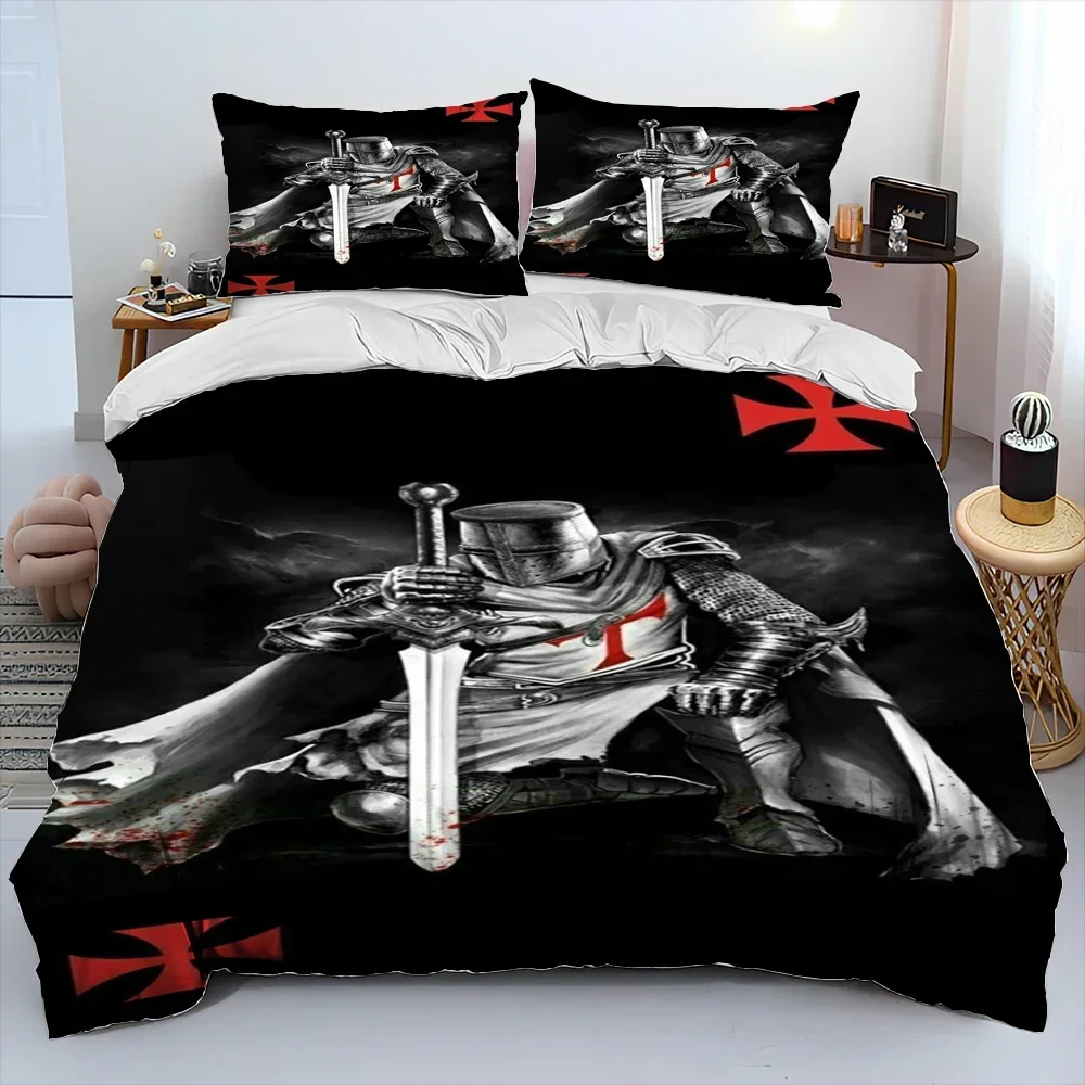 

Cavalier Knight Templar Crusaders Comforter Bedding Set,Duvet Cover Bed Set Quilt Cover Pillowcase,king Queen Size Bedding Set