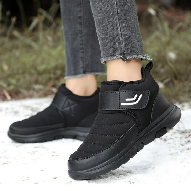 2026 Winter Shoes Men Outdoor Snow Boots Waterproof Platform Down Boots High Top Warm Ankle Boots Non Slip Zipper Cotton Boot