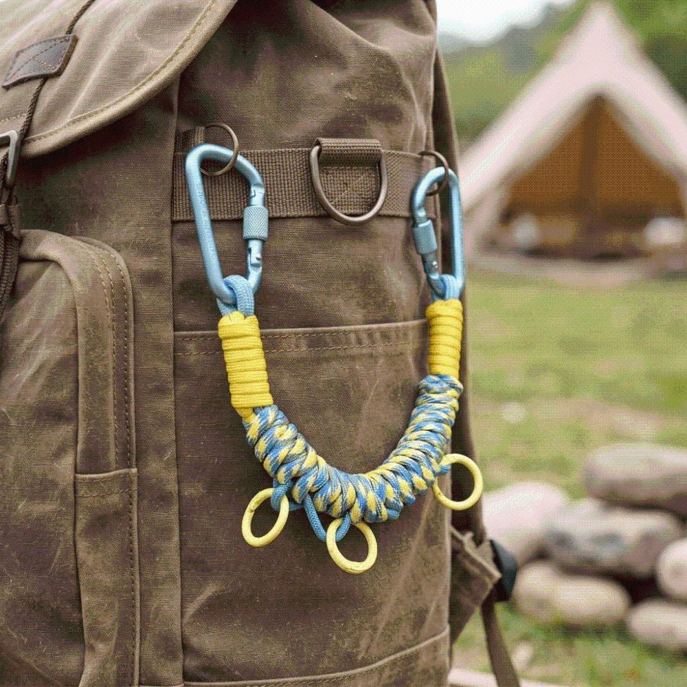 Hand Woven Paracord Bag Charm Rope Multifunctional Detachable Backpack Extension Strap Vibrant Dopamine Lightweight Sturdy