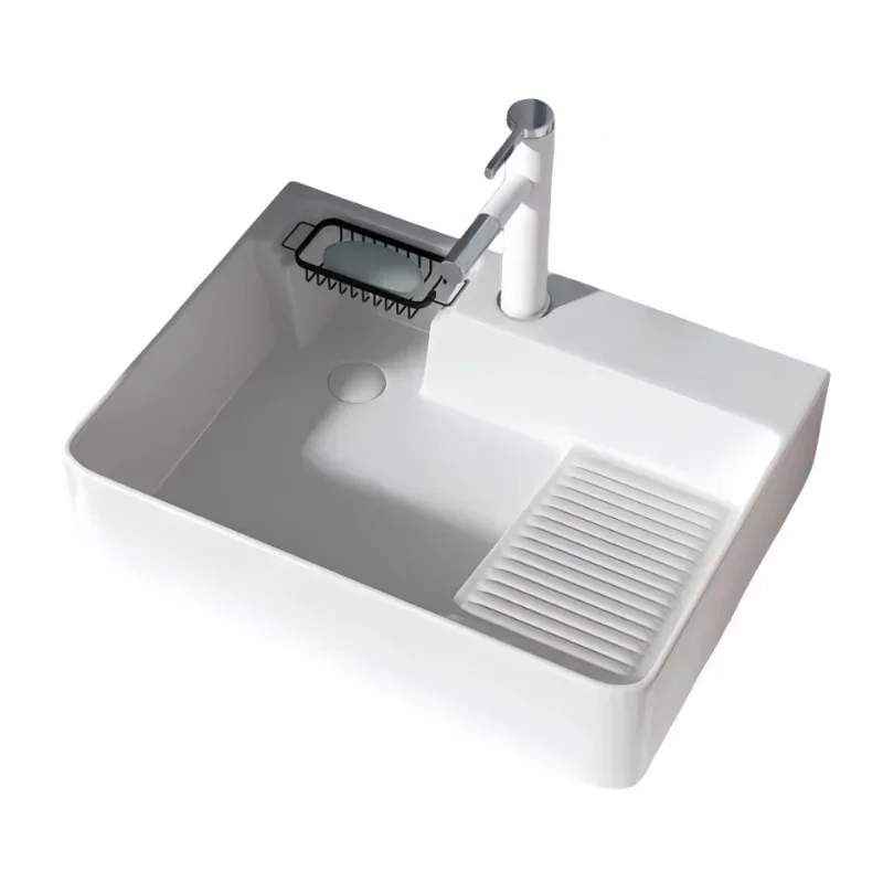 

Balcony ceramic with rubbing board table basin, laundry pool, side water sink, hand washing basin