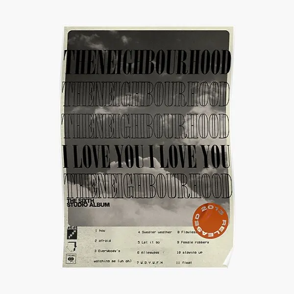 The Neighbourhood Album I Love You Min  Poster Home Print Painting Mural Vintage Room Modern Funny Decor Decoration No Frame