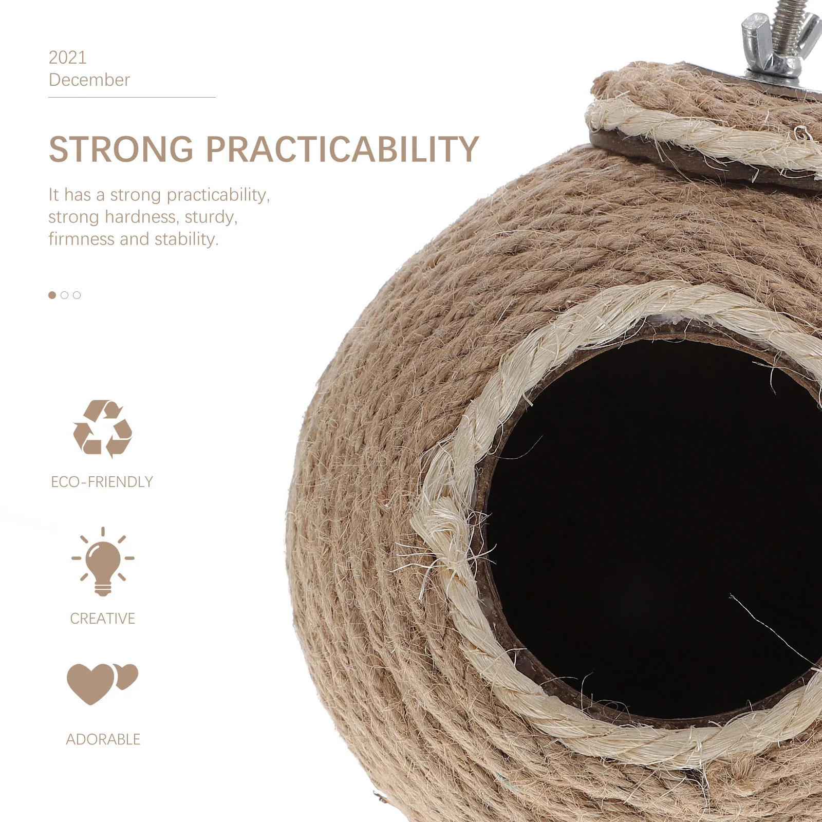 

Coconut Parrot Nest S Ball Shaped Warm Decorative Bird House Sturdy Safe Comfortable Practical Long Life