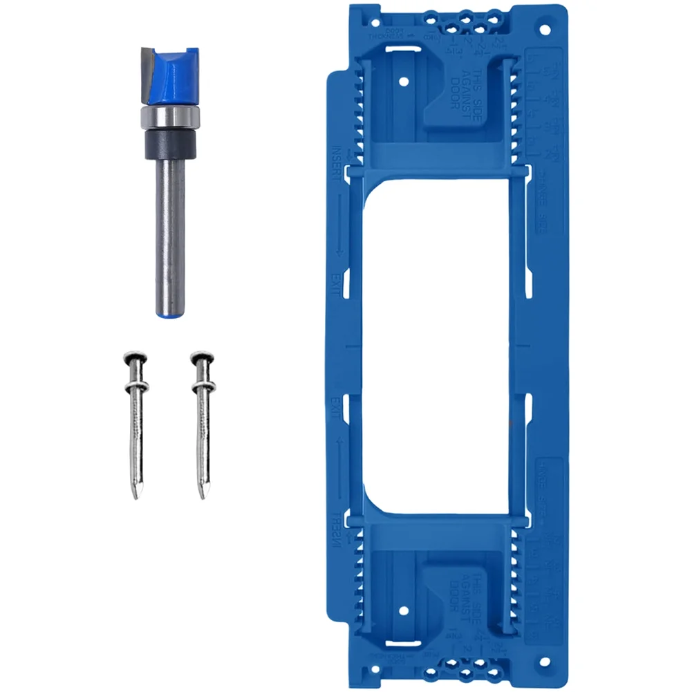 Router Template for System for Repeatable Hinge Layout on Doors Requiring For 2-1/For 2 Inch Through 6 Inch Hinge Spacing