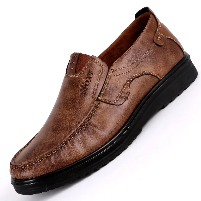 Mocassins de couro confortáveis para homens, sapatos mocassins casuais, apartamentos de tamanho grande, qualidade, venda quente, novo listado