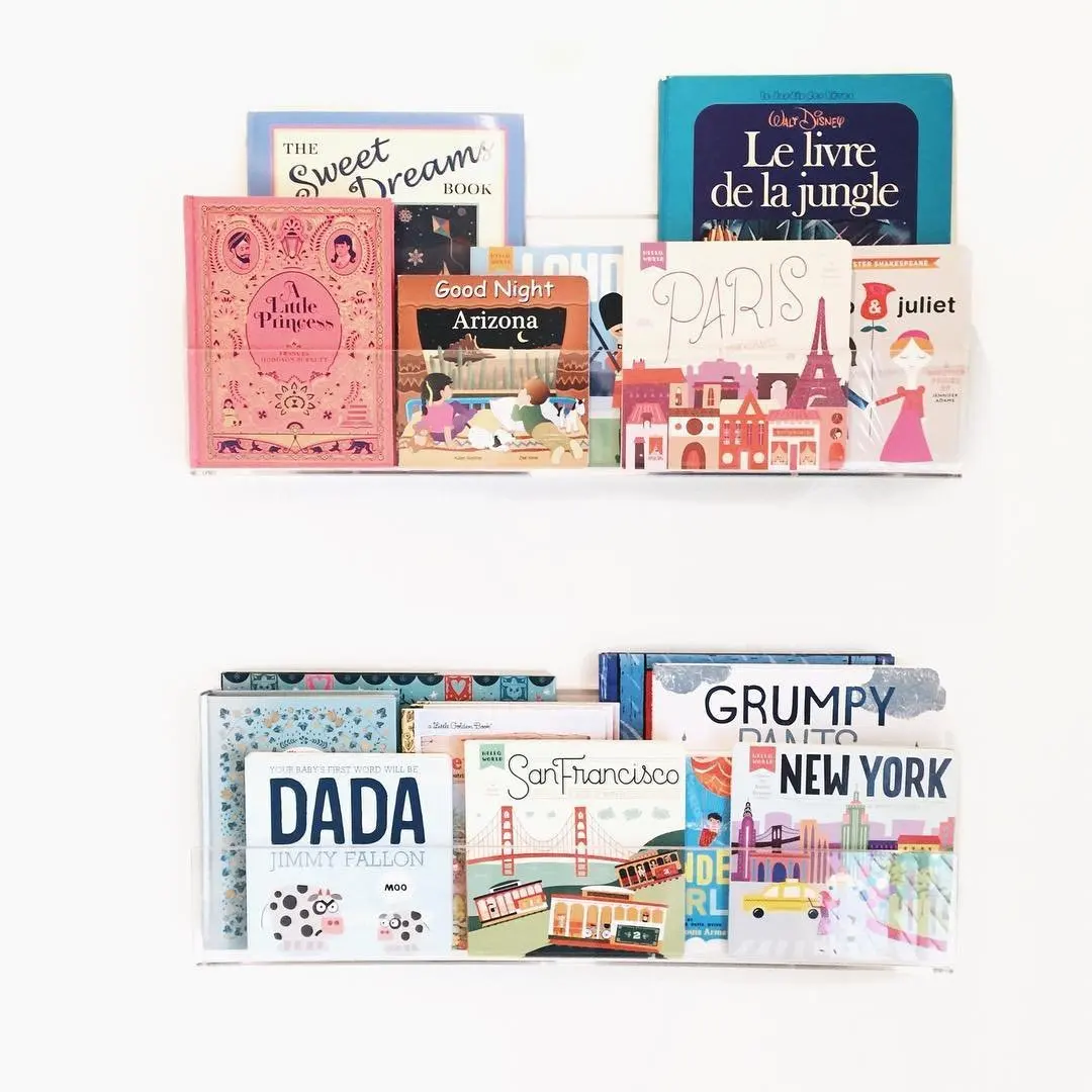 Peekaboo-prateleiras acrílicas claras, 36 polegadas, conjunto de 2