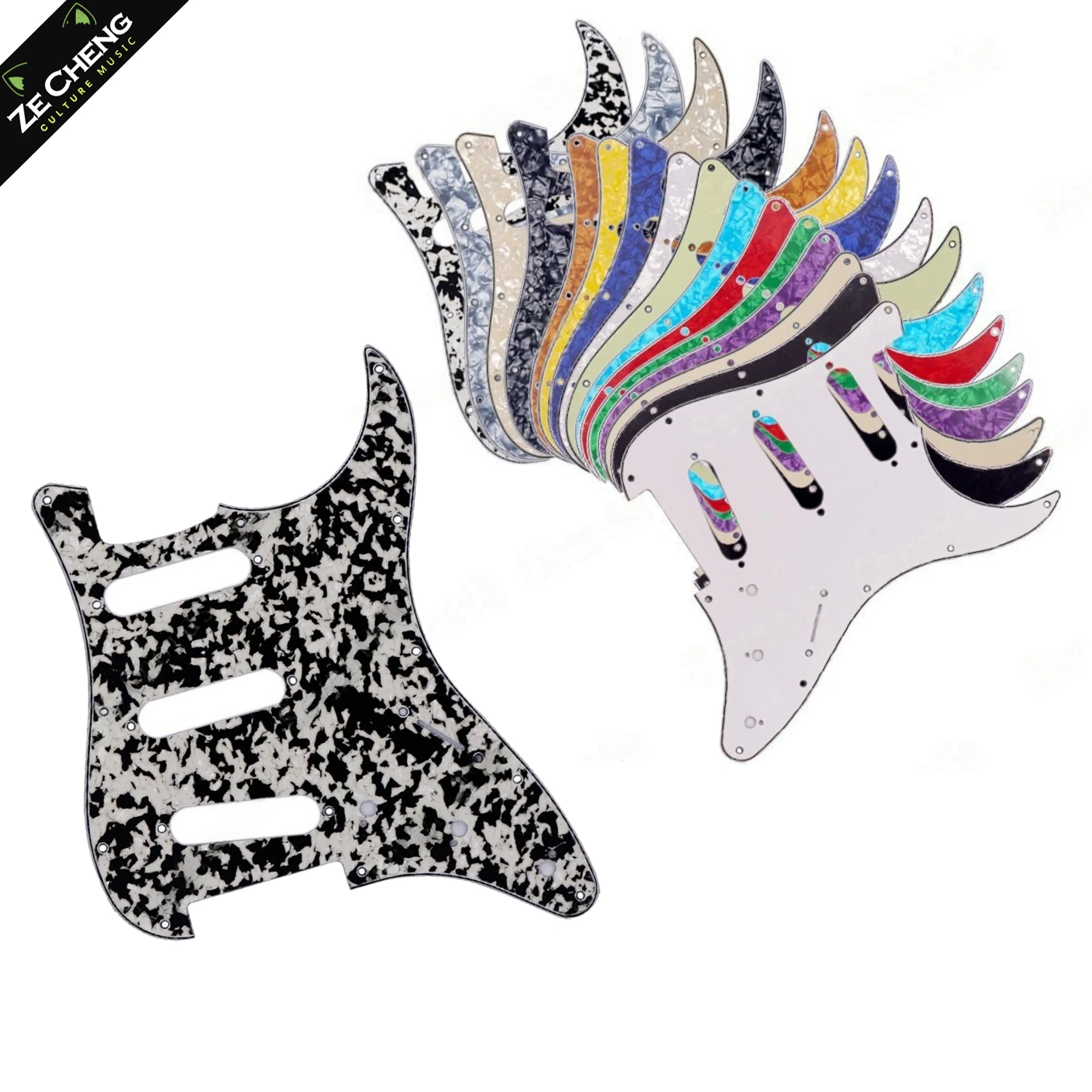 متعدد الألوان 11 حفرة Ssh الغيتار Pickguard لوحة الصفر ل St Sq القيثارات الكهربائية 3 رقائق 11 ثقوب الغيتار Pickguard يناسب مربع